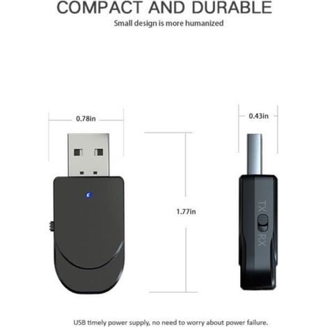 Adaptateur Bluetooth - Émetteur Récepteur Audio - Bluetooth 5.0 - Portée 10 M - Pour TV Voiture PC - 1 Pièce (1/4)