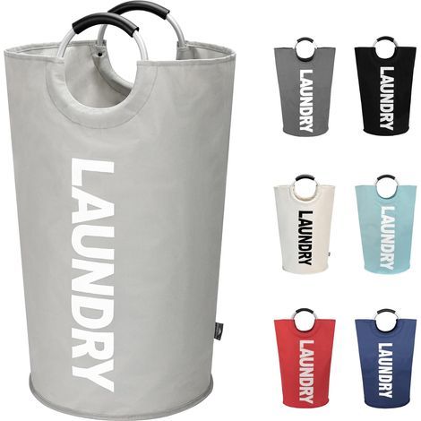 Cestas para la ropa, bolsas plegables para la ropa, cestas plegables de gran capacidad para la ropa (gris) (1/5)