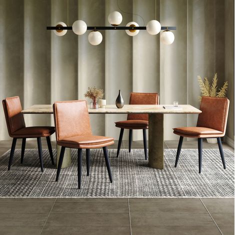 MEUBLIV 4 sillas de comedor 49 x 57 x 84 cm marrón, asiento de doble capa (1/5)
