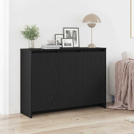 Buffet-Meuble de rangement Noir 102 x 33 x 75 cm Bois d'ingénierie 902421 (1/5)