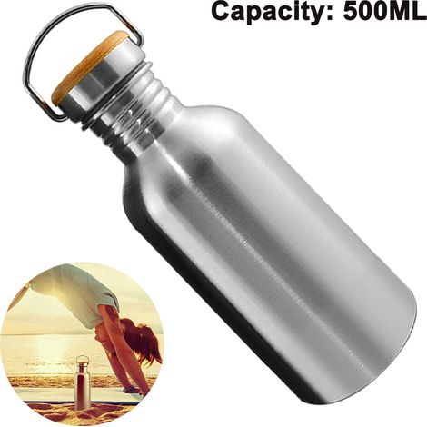 Gourde En Acier Inoxydable - 500 Ml - Isotherme Chaude/Froide - Pour Camping Randonnée Sport - 1 Pièce (1/5)