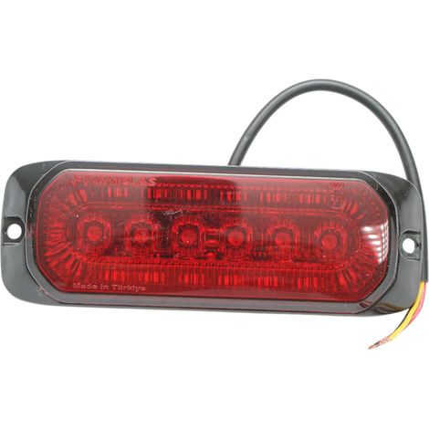 Luce stroboscopica laterale LED 12-24V rossa 9 funzioni 132x46x19mm FR1287 (1/5)