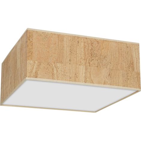 Plafonnier Milagro CORK liège brun carré 50cm 3xE27 (1/5)