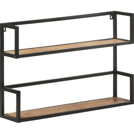 Estantería de pared de madera de mango rugosa 80x20x60 cm vidaXL (1/5)