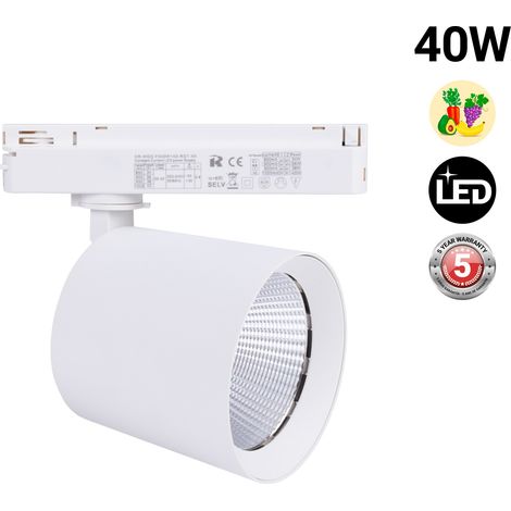 Spot LED 40W pour rail monophasé - Fruits et légumes - Blanc