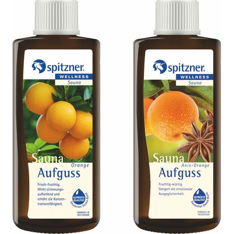 Spitzner 2 Düfte Orange und Anis Orange Vorteilspack Saunaaufguss mit je 190 ml (1/5)
