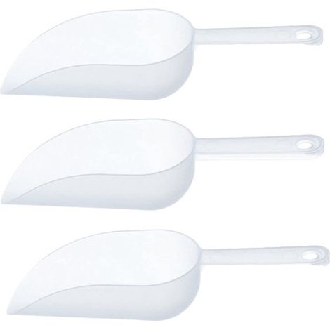 Cuchara para helado de plástico blanco de 3 piezas, multifuncional, mate, para servir en cocinas, hogares y restaurantes - Blanco (1/5)