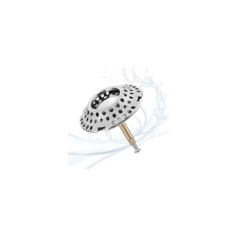Tappo per vasca 2 in 1, filtro per capelli, tappo per vasca con filtro per capelli, altezza regolabile, anti-intasamento, assorbe efficacemente i capelli (ottone) - Crezuo