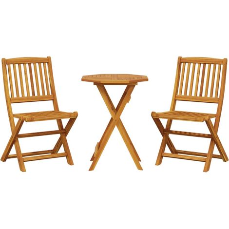 Maison Exclusive - 3-tlg. Bistro-Set Klappbar Massivholz Akazie