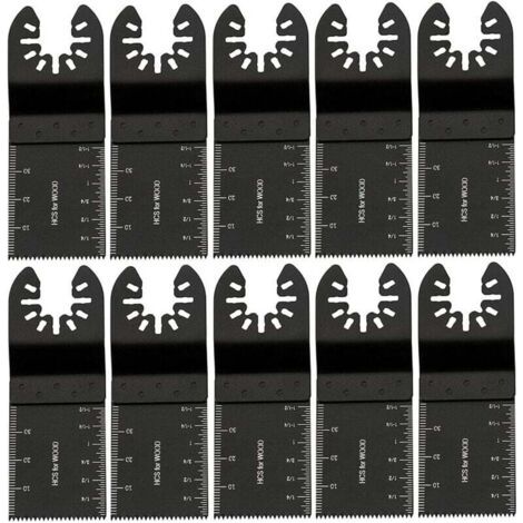 Lames oscillantes multi-usages Ulisem 34 mm, outils multifonctions en acier carbone pour le sciage, la découpe, le grattage, le façonnage, le polissage et l'élimination des joints (10 pièces)