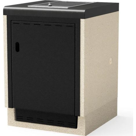 Kitaway Module de support pour plaque de cuisson électrique 61×63×85 cm pour barbecue encastrable Base blanche/grise pour barb (1/5)