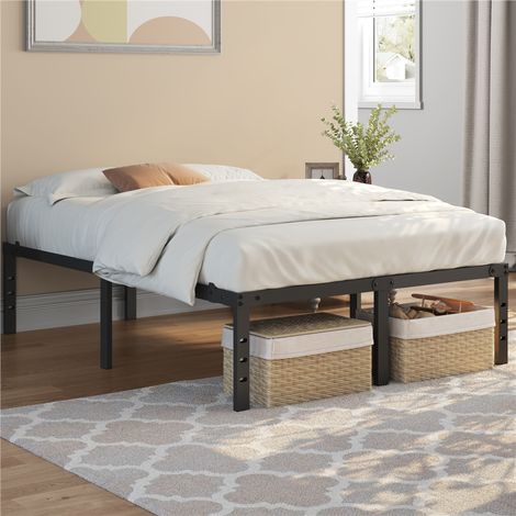 Homevive Base Metal Base Estructura de Cama con Espacio Almacenamiento Bajo para Colchón Cama Doble 135 x 190 cm