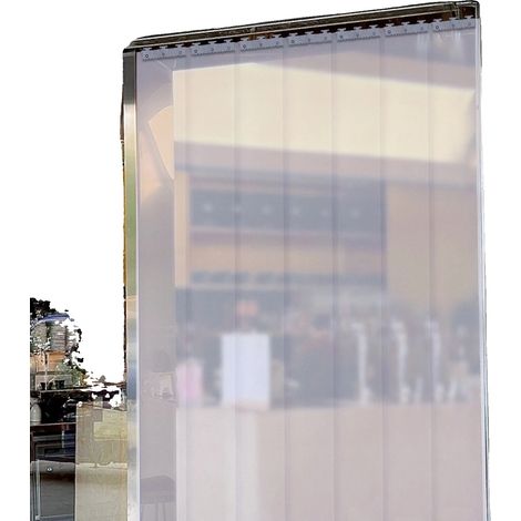 Rideau de séparation, matériau PVC, dimensions 200x18 cm, épaisseur 2 mm, résistance à la température de -5°C à 50°C, nombre de panneaux 7 (1/5)