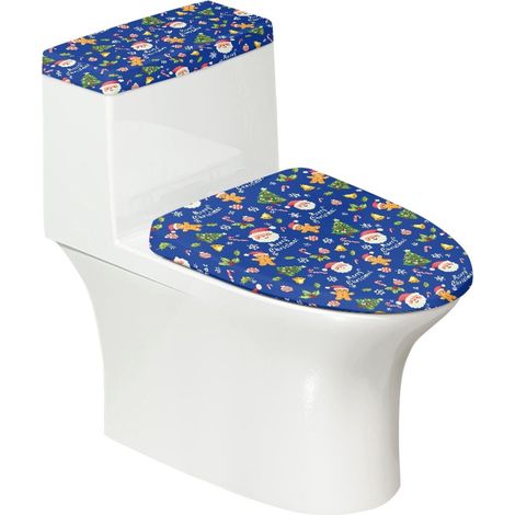 Housse De Chasse D Eau - Housse De Couvercle De Toilette - En Polyester Extensible - Universelle - Lot De 2 (1/5)