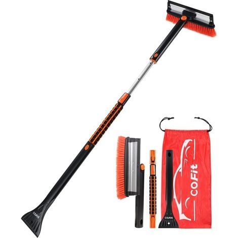Brosse à Neige pour Voiture Extensible de 107 cm à 127 cm avec Raclette et Grattoir à Glace, Balai de Déneigement 3 en 1 pour Pare-Brise de Pare-Bri (1/4)