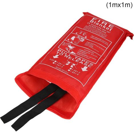 Couverture anti-feu en fibre de verre pour cuisine, camping, barbecue et voiture (1x1m) (1/5)