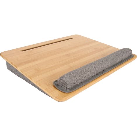 Support pour ordinateur portable avec coussin et angle d'inclinaison, confortable, léger et portable, avec porte-tablette pour la maison (1/5)