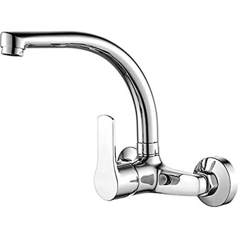 Mitigeur d'évier de cuisine, robinet à levier unique, finition chromée, 1 pièce, pour lavabo de cuisine moderne, installation facile, débit optimal. (1/5)
