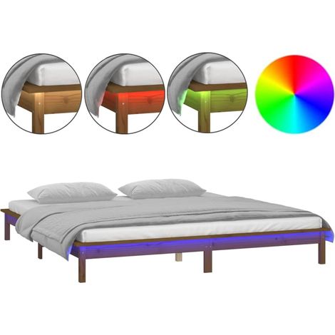 Maison Exclusive - Giroletto LED Ambra 120x190 cm Small Double Legno Massello