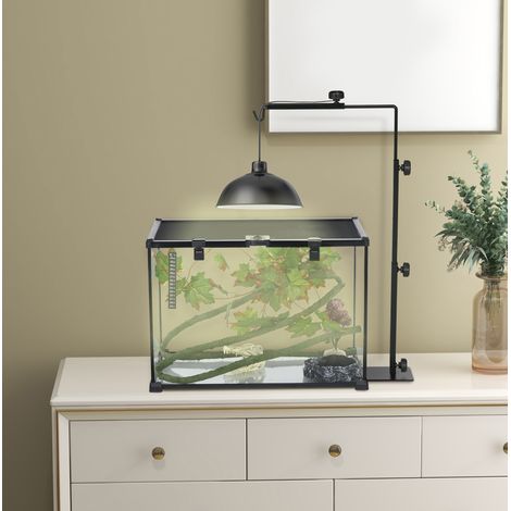 Soporte regulable para lámpara de terrario 40x15x95 cm, metal negro, FloraGrace (1/5)