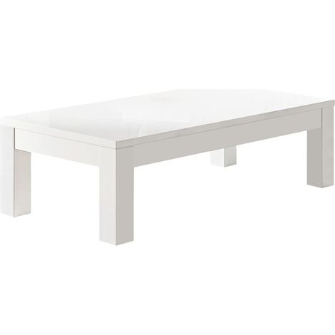 DEYTON - Table Basse L138cm Laquée Blanc Brillant (1/3)