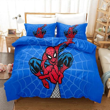Parure de lit Spider-Man imprimée en 3D (housse de couette, couette et taie d'oreiller) - cadeau pour enfant