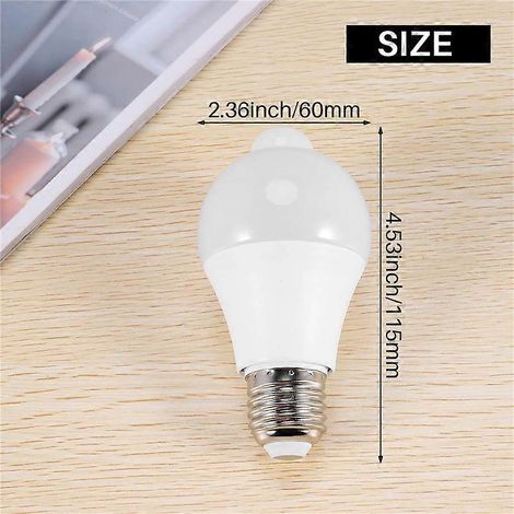 Ampoule à détecteur de mouvement 12 W, pour usage extérieur/intérieur. (1/5)