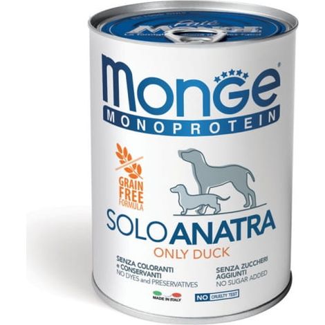 Monoproteína Solo Pato Monge Dog 400 g