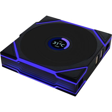 Lian Li UNI Fan TL - Ventilador inalámbrico para PC LCD (120 mm, RGB, para gaming, PC, ventilador PWM, 26 ledes ARGB, hasta 1.900 rpm, sistema de conexión, alto flujo de aire, baja vibración,