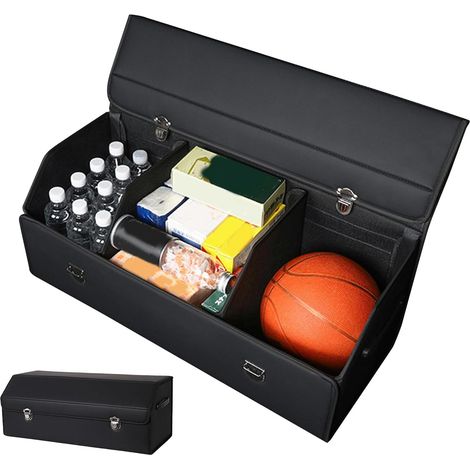 Organisateur de coffre de voiture  Boîte De Rangement Pour Voiture Avec Couvercle,Boîte De Rangement Imperméable Pour Hommes Et Femmes Essentiels Pour Voyage En Automobile (1/5)
