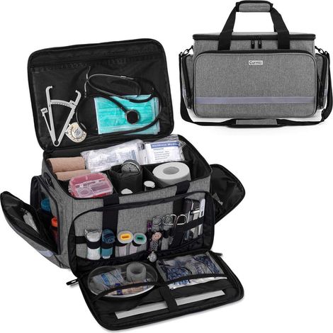 Tragbare Medizintasche leer, Erste Hilfe Set Tasche, Grau, wasserabweisend