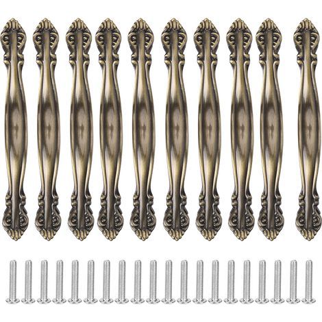 10 Poignées Bronze pour Tiroirs et Armoires - Quincaillerie de Meubles Vintage pour Maison et Bureau (1/5)
