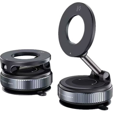 Magnetischer Auto-Handyhalter mit Saugnapf, schwarzes ABS (1/5)