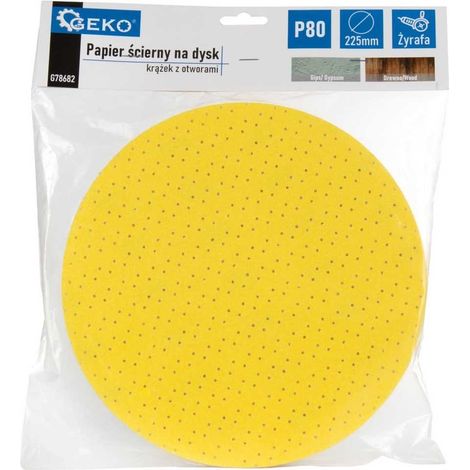 Lochschleifpapier, 225-mm-Scheibe, P80-Papier für Giraffen, 1 Stück, geko (1/5)