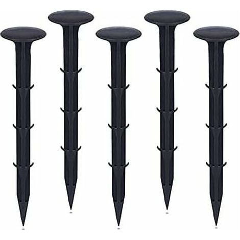 Plastique Piquets de Fixation de Jardin,pour Jardin pour la Fixation des Tissus Anti Mauvaises Herbes Protection Contre Les UV (200 pièces, Noir) (1/5)