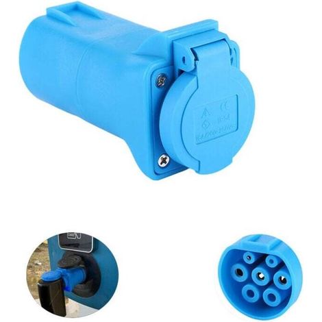 Electric Vehicle Charging Adapter, 10/16A 220V Power Conversion Socket, 3KW Charging Cable Adapter, Essential for Outdoor Camping (1/4)