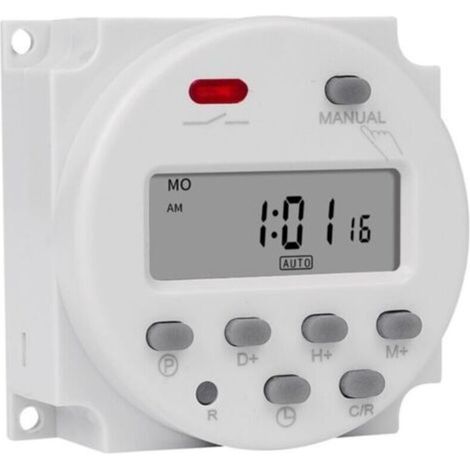 Minuterie numérique Programmable hebdomadaire de 7 jours, 12V AC/DC, éclairage électronique, programmateur de relais de temps quotidien, batterie intérieure, 1 pièces (Color : 12V with 4 wires)