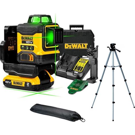 DeWalt DCLE34031D1 18V XR Compact Green Laser 3 x 360 Degree 2.0Ah + Tripod +Bag (1/4)