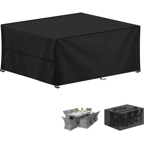 Housse pour Mobilier de Jardin, 420D Oxford Bâche Table de Jardin Imperméable Housse Table Jardin Bache de Protection Exterieur Salon de Jardin pour Table, Chaise et Canapé, 240x180x75cm (1/5)