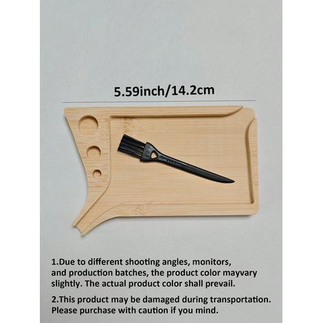 Plateau à rouler conique en bambou avec brosse, chargeur de cône portatif pour pré-rouleaux, outil d'aide au roulage multifonctionnel (1/4)