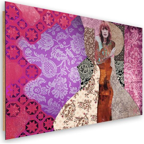 Quadro deco panel, Una donna su uno sfondo decorativo - 60x40 (1/5)