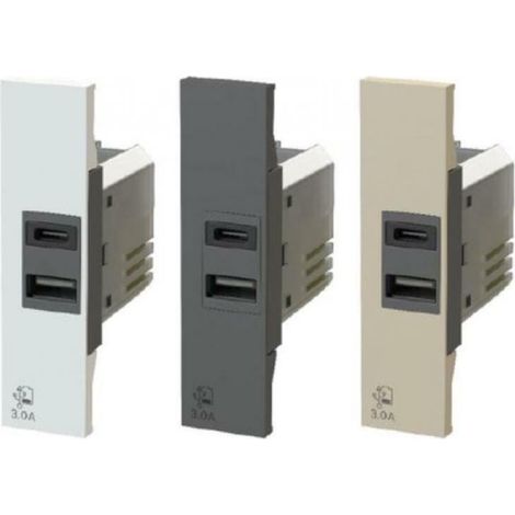 4box usb netzteil mit stecker typ c und typ a 3.0a fÜr bticino livingnow 4b.k.usb.30