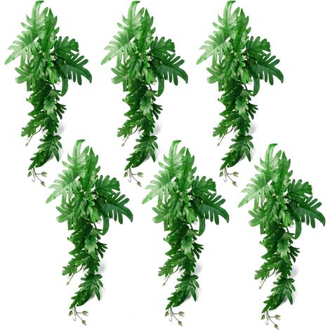 6 x 50cm Artificial Trailing Philodendron Large Leaf Plant (1/5)