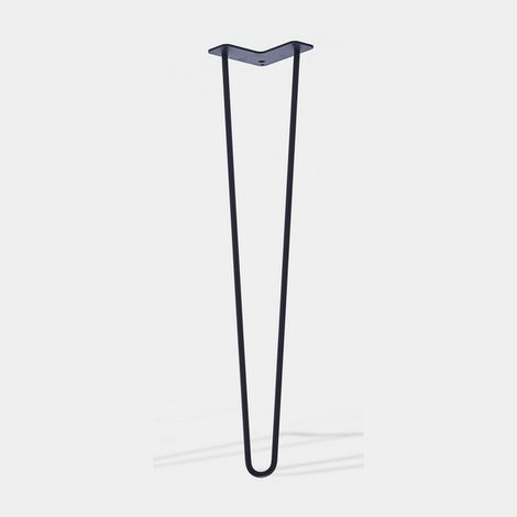 Lot de 4 pieds de table double fil modèle incliné noir mat hauteur 71 cm