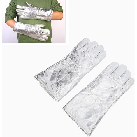Gants en feuille d'aluminium résistants aux hautes températures, gants de soudage ignifugés, gants ignifuges et isolants thermiques (1/5)