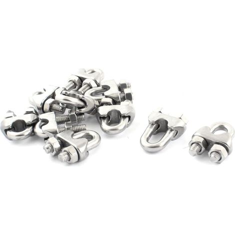 10 pièces Edelstahl Kabelclip Sattelklemme 1/4' '6mm Drahtseile (1a6289fd311a99f33db9aa46dcaf9a95)