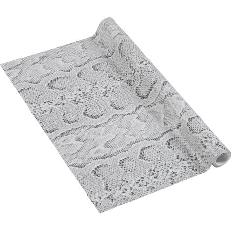 Papier adhésif Snake Aspect serpent Gris - 45cm x 1,5m - Épaisseur 350µ, Film autocollant pour meuble et cuisine, film décoratif, papier peint, PVC sans phtalates, Fabriqué en UE (1/5)
