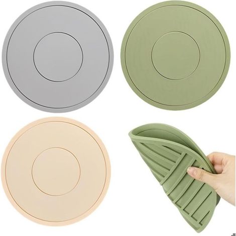 Lot de 3 dessous de plat en silicone, antidérapants et résistants à la chaleur, 3 couleurs assorties, usage cuisine et table (1/5)