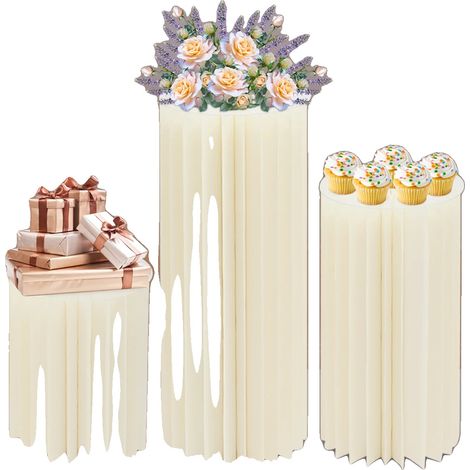 Soporte para flores, diseño duradero, versátil para eventos, blanco, L (1/5)