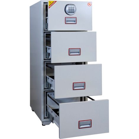 Classificatore Ignifugo Serratura Elettronica 4 Cassetti Technomax - 1471X528X675Mm (1/3)